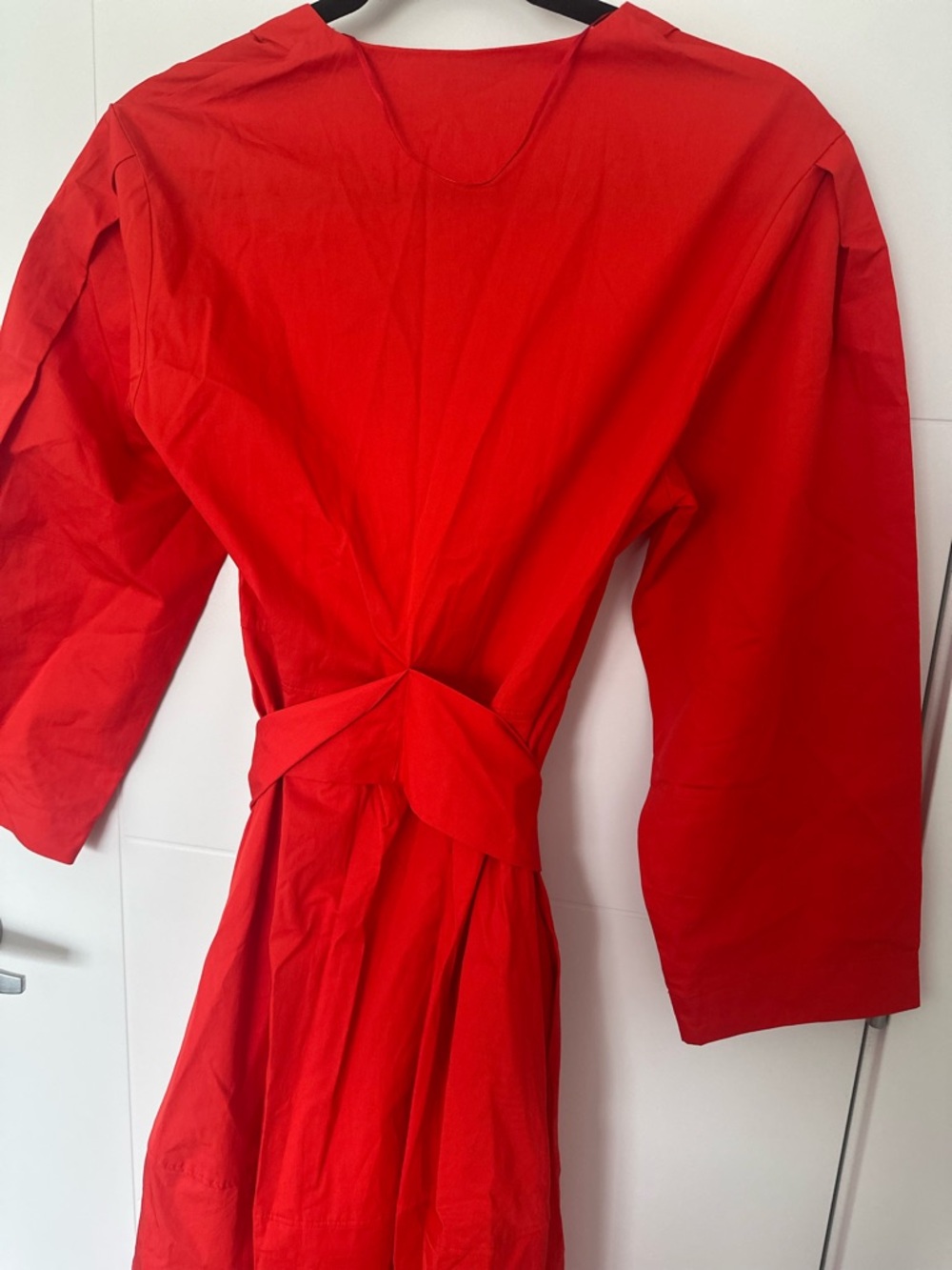 Zara Red Poplin Cotton Dress - Picture 4 of 7